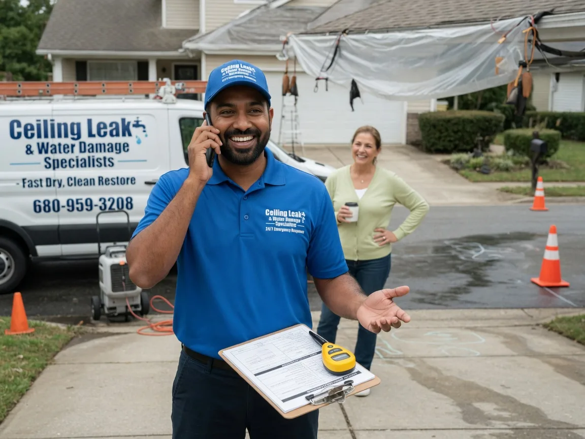 Ceiling Leak Cleanup Center Point, IA FAQs